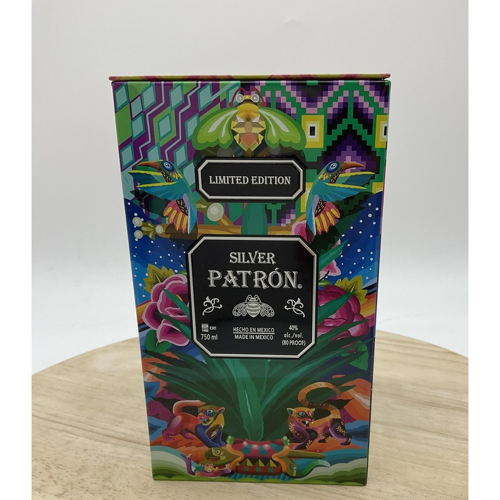 Patron Silver Limited Edition Tequila 750ml Empty Tin Display Box Multi-Color